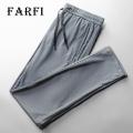 Farfi Summer Sweatpants Solid Color Plus Size Mesh Men Sweatpants.