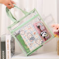 Portable PVC Exam Specific Bag Tote Satchel Handbag for Student Large Capacity Clear Bag File Handbag.