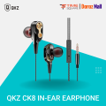 Qkz Ck8 Wired Headphones Dual Moving Coil Headset Heavy Bass Stereo Music In-Line Control Earphones With Microphone Storage Box - Headphone. 