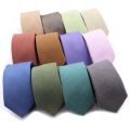 New Colorful Men's Solid Color Necktie 100% Cotton 6.5CM Skinny Pink Green Sky Blue Wedding Party Tie Gift Cravat Men Accessory.