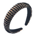 Heming headbands, European and American hand-woven beaded headbands, women's baroque sponge hair bundles, Korean simple face wash hair accessories.