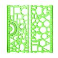 【Toy life hall】2Pcs Drawing with Protractor Mini Study Shaped Hollowed-out Drawing Template Geometric Ruler for Home.