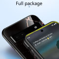 Biruiqu For Google Pixel 6A Shockproof Fashion Marble Tempered Glass Back Case Cover. 