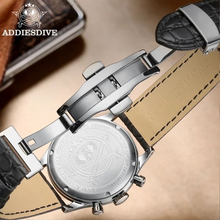 ADDIESDIVE%20New%20Men's%20Watches%2038MM%20Luxury%20Quartz%20Wristwatch%20For%20Men%20Retro%20Chronograph%20100M%20Waterproof%20Clock%20Leather%20Diving%20Watch%20-%20Image%204