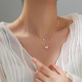 Fashionable Double Layer Butterfly Pendant Necklace for women New Collection/ Trendy Chain Choker Necklaces for Girls Simple Stylish.