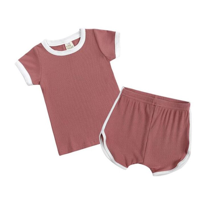 Infant%20Baby%20Boys%20Girl%20Clothes%20Set%20Korean%20Style%20Kids%20Clothing%20Suit%20Cotton%20Solid%20Short%20Sleeve%20T-shirt+Shorts%20For%20Summer%20-%20Image%207