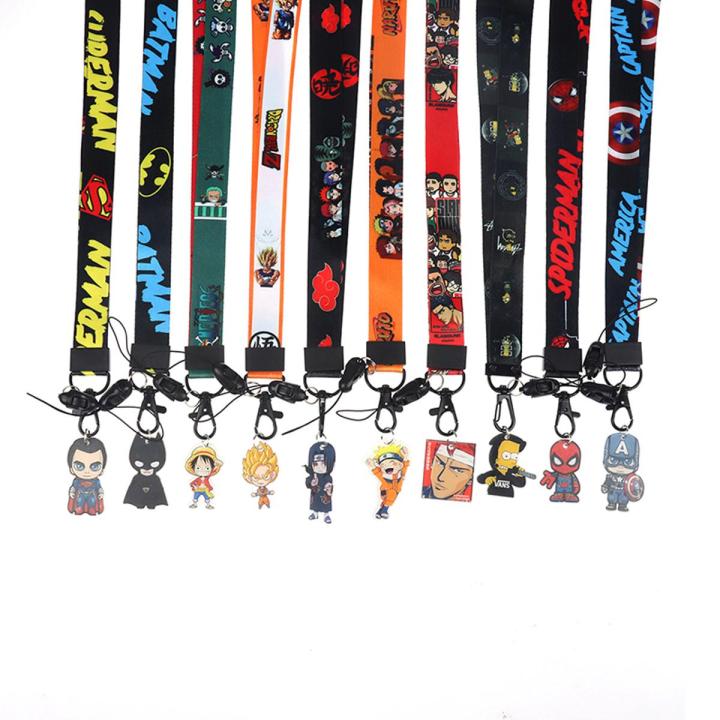 Anime Super Hero Phone Strap Lanyard Keychain Phone Charm Chain Anti-lost Decor