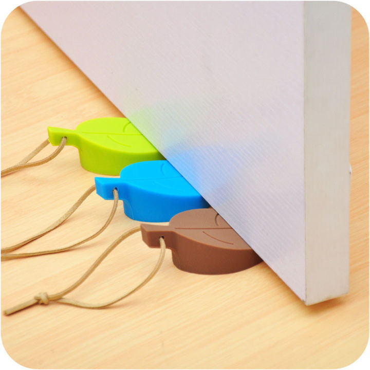 Leaves Shape Silicone Rubber Door Stop Stoppers Door Block Children Anti-Folder Hand Security Door Card Hanging Door Stop