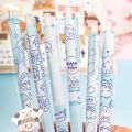 Cute Cartoon Sky Blue Pattern Press Pen 0.5mm Black Gel Pens School Office Writing Stationery Supplies.