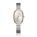 Women Quartz Watch Oval Shaped Fashion Mini Case Small Roman Numeral Dial Female Full Metal Band Watches Niche Wristwatch. 