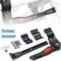 Mountain Bike Bicycle Side Kickstand Kick Stand Aluminium Alloy Adjustable Universal - Black. 