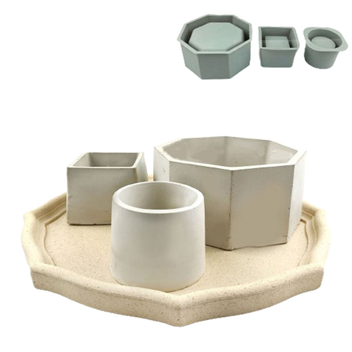 Flower Pot Silicone Mold DIY Large Concrete Cement Pot Mold Square Epoxy Resin Molds Holder Crystal Epoxy Clay Mould Qoddess