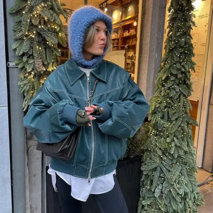 Red%20Zipper%20Leather%20Jacket%20Women%20Casual%20Long%20Sleeve%20Lapel%20Cropped%20Coat%20Autumn%20New%20Lady%20Vintage%20Fashion%20Tops%20Outerwear%20-%20Image%202