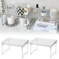 Transparent Foldable Storage Rack Kitchen Rack Cabinet Space Saving Organizer Decor Stand Holders Stackable Shelving Wardro O9V3.