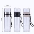 Portable Glass Tea Bottle Double Wall Tea Water Separation Mug High-End Simple Insulation Creative Drinking Tea Cup Water Bottle.