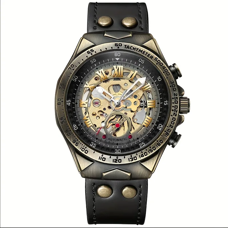 Retro Men's Fashion Hollow Fully Automatic Mechanical Watch