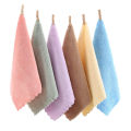 A6L10 strip pack of high-density coral fleece square towel children's face towel small towel soft and comfortable cleaning towel logo. 