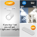 【Toy life hall】LED Track Lights Set with Rails 12W 20W 30W 40W Wall Spot Light 220V Warm White Flexibly Rotatable for Home Lighting Wall Ceiling Lamp Bedroom Hallway Fence. 