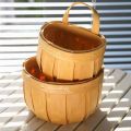 QUTDI Retro Durable Hand Woven Wooden For Kitchen Gardens Vegetable Flower Pot Letter Basket Flower Nasket Storage Basket Wall Basket.