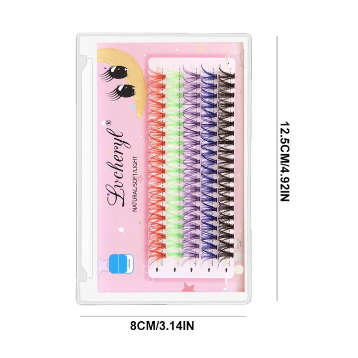 Lvcheryl%20100Pcs%20New%20Colorful%20Individual%20Lashes%20Extension%2012mm%20Natural%20Faux%20Mink%20Eyelashes%2030D%20Cluster%20Colored%20Eyelash%20Extension%20Makeup%20Tool%20-%20Image%208