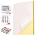 50 Pcs A4 Size, Semi Glossy Self Adhesive, White, Blank Sticker Paper.
