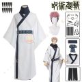 Ryomen Sukuna Cosplay Costume Wig Anime Jujutsu Kaisen White Kimono Uniform Stickers Scarf King of Curses Halloween Women Men. 