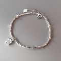 La Monada 16.5+3.5cm Irregular Bracelets For Women Silver 925 Sterling ID Card Hexagon 925 Sterling Silver Women's Bracelet. 