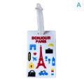 PVC Luggage Tag Soft Silicone Cartoon Boarding Tag Creative Baggage Suitcase ID Addres Holder Boarding Tag Portable Flight Label Eatop.