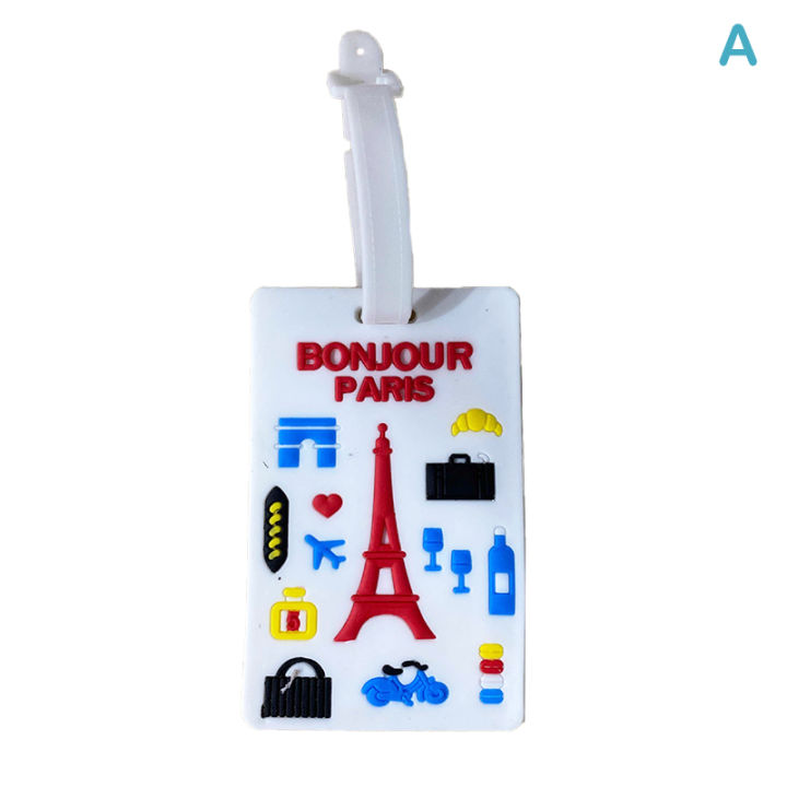 PVC Luggage Tag Soft Silicone Cartoon Boarding Tag Creative Baggage Suitcase ID Addres Holder Boarding Tag Portable Flight Label Eatop