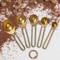 Stainless Steel Measuring Cups Gold Measuring Baking Set for Oil Water Flour.
