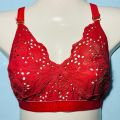 RED  Color Comfortable Soft Cotton Full Chicken Bra for Girls Women. 