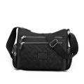 New Women's Crossbody Bag Nylon Contrast Shoulder Bag Woven Large Capacity Multi-layer Simple Middle-Aged Mom Bag. 