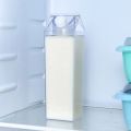 Square milk cup Creative Home Milk Carton Water Bottle Transparent Plastic Portable Clear Box Milk Storage Bottle.