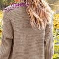 Sweater Coat Cable Texture Autumn Winter Women Long Knitted Cardigan Sweater. 