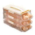GC Egg Holder For Fridge, Auto Rolling Egg Organizer With Detachable Lid, Stackable Egg Rolling Dispenser Storage Container For Refrigerator Countertop. 