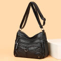 Cross-border middle-aged women's bags, new bags, middle-aged and elderly one-shoulder crossbody bags, multi-layer large-capacity soft leather money collection business bags.