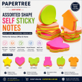 Assorted Shape Self Sticky Notes Star Heart Butterfly Teddy Apple T-Shirt Memo Notes for School & Office.
