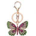 Women Stylish Multicolor Butterfly Rhinestones Keychain Key Ring Bag Ornament.