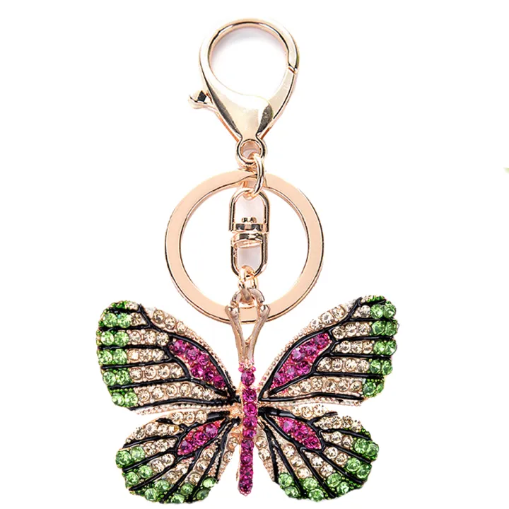 Women%20Stylish%20Multicolor%20Butterfly%20Rhinestones%20Keychain%20Key%20Ring%20Bag%20Ornament%20-%20Image%202