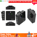 SK750 Wireless Lavalier Dual Microphone Transmitter Receiver for Phone DSLR Camera Smartphone 2.4GHz Wireless Mic Record. 