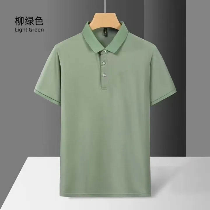 Business%20foreign%20trade%20polo%20shirt%20men's%20short%20sleeve%20t-shirt%20loose%20lapel%20summer%20high-end%20tik%20tok%20ice%20silk%20plus-size%20top%20-%20Image%207