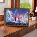 Your name anime INS romantic starry sky led night light painting,USB plug rechargeable desk mood lamp,Special gifts for couples.