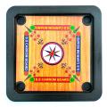 Plastic Carrom Board (Both side play : One side Carrom board & Other side Ludu ).Board game - Multi color - (14X14) Inch. 