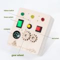 Wooden Busy Board with LED Light Montessori Toys for Toddler 1-3Y Baby Sensory Educational Travel Toggle Switch Toy Kids Gift.