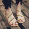 Womens Ladies Girls Korean Sandals for Women Women Rome Open Toe Rhinestone Decoration Sandals Flats Slip On Shoes Sandals Women Casual Flat Shoes Fashion Shoes Work.