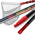 JOSBY Fishing Net Telescoping Foldable Landing Net Pole Lightweight Carp Carbon Fiber Folding Sea Hand Dip Net 3M/4M/2.1M Tackle.