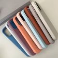 Original Dark Purple Liquid Silicone Phone Case for iPhone 15 Pro Max 14 13 12 11 Pro Max XR XS X 15ProMax Full Protective Cover. 