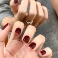 24Pcs Nails Press On Fashion Supplies For Professionals False Charms Nails Tips ABS For Press On Short Square Girls 2024.