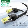 (NEW) Cat 7 Flat Ethernet Cable Nylon Braided Gigabit Flat Cat7 RJ45 LAN Cable High Speed Internet Network Patch Cord 10Gbps Compatible for PS5 Gaming PS5 PS4 Xbox One PS3 PC Laptop Computer.