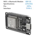 USB-C ESP32 Wroom CP2102 DEVELOPMENT BOARD 32BIT, 240MHZ Wireless WIFI + BLUETOOTH Module. 